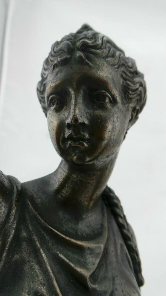 Pair Of French Bronzed Late Victorian Figurine Candle Sticks