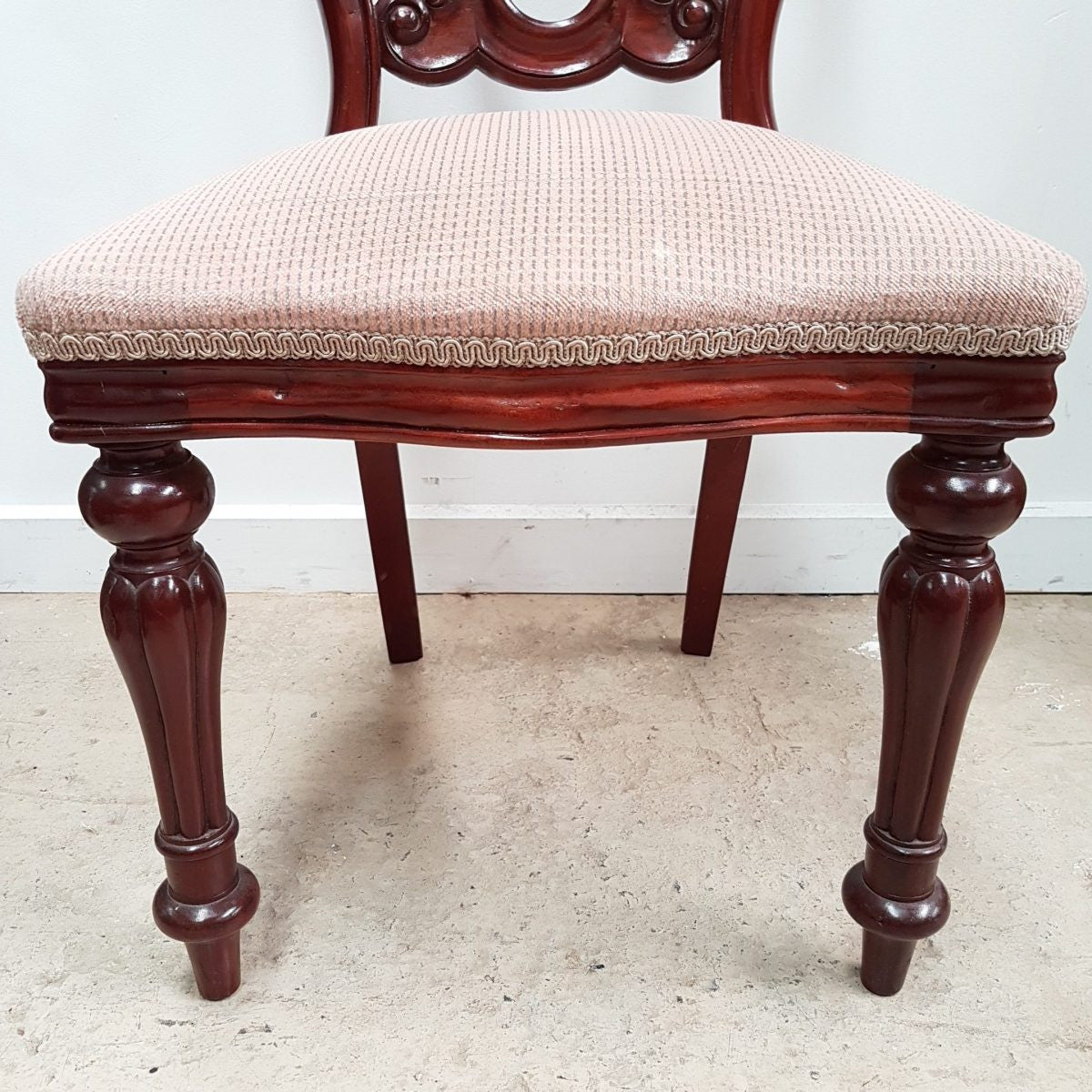 Eight Mahogany Reproduction Balloon Back Chairs