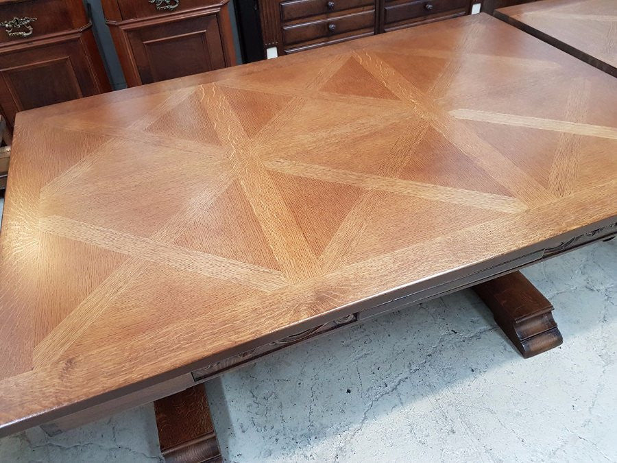 French Oak Extension Dining Table-1