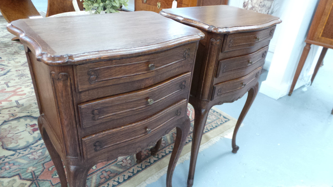Petite Pair of French Bedside Cabinets
