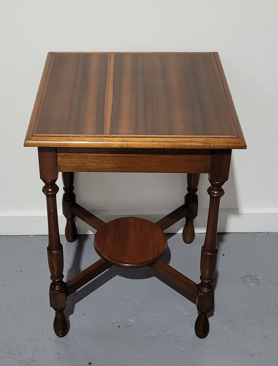 Beautiful art deco walnut occasional table. In good original detailed condition.