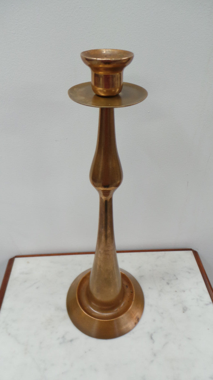A Heavy Antique Bronze Candlestick