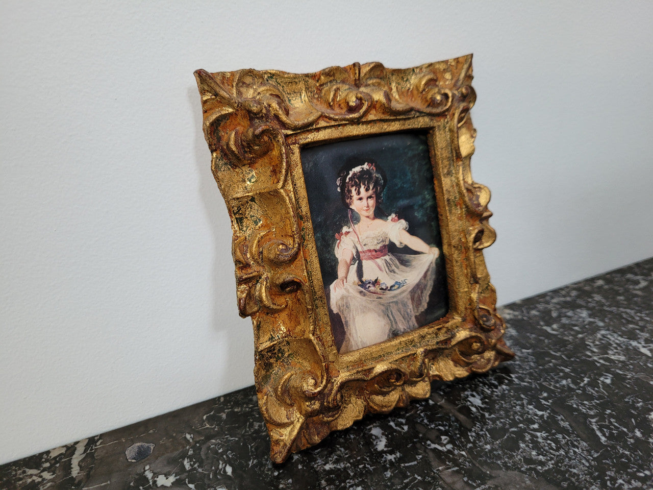 Two Italian framed prints in decorative gilt frames. In good original condition. Can be purchased as a pair or individually for $25- each.