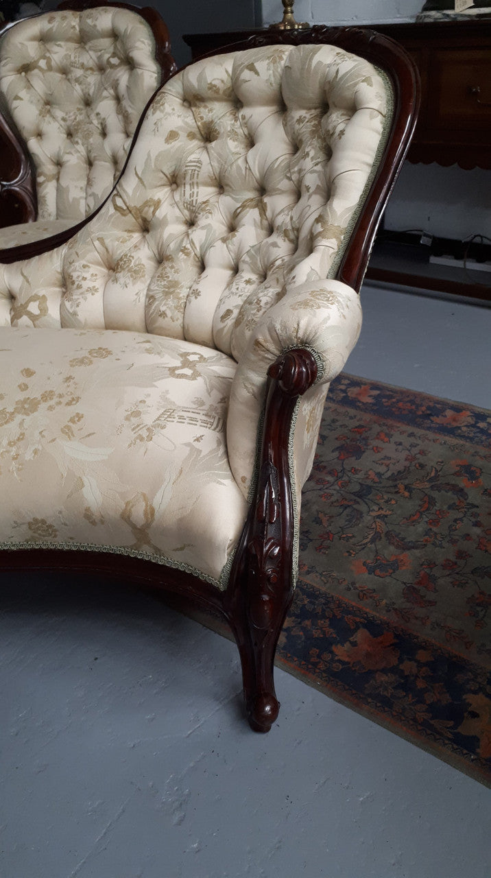 Mid Victorian Walnut Three Piece Lounge Suite