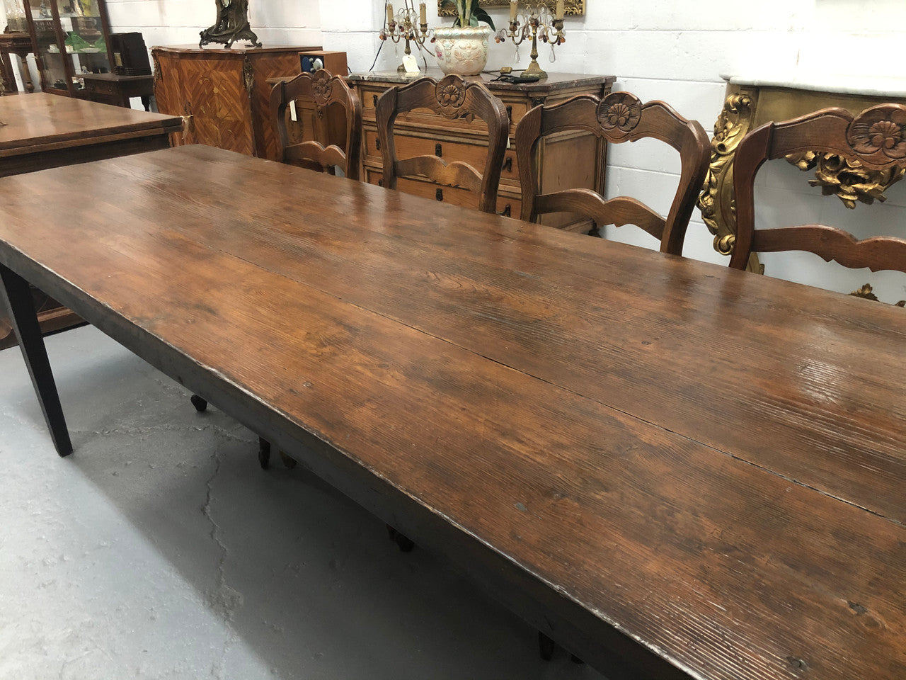Early 19th Century French Farmhouse table. In detailed original condition.