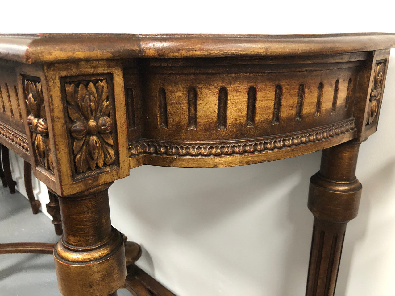 Hard to find 19th Century Louis XV gilded walnut console table in very good condition.