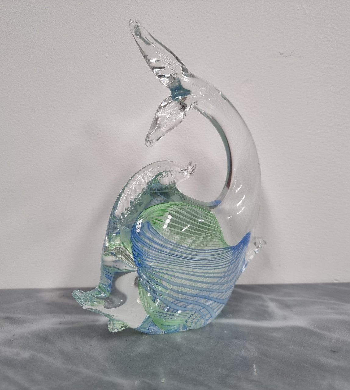 Murano Glass Latticino Swirl Fish
