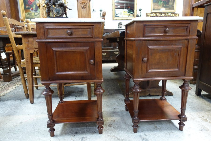 Pair Of French Mahogany Bedside Cabinets-1