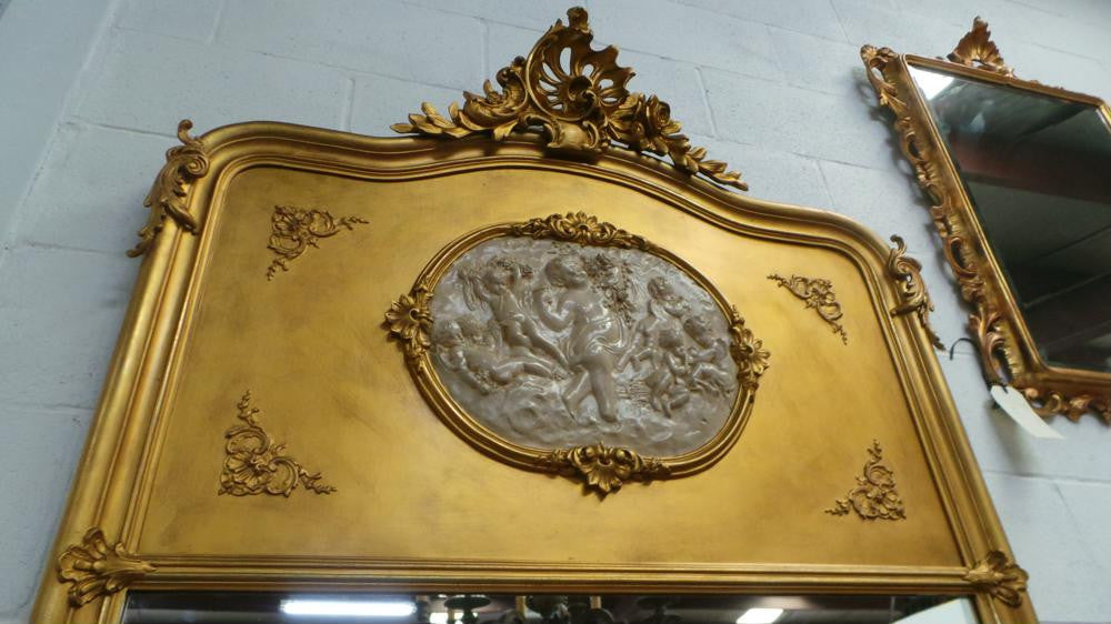 French Gilt Trumeau Mirror