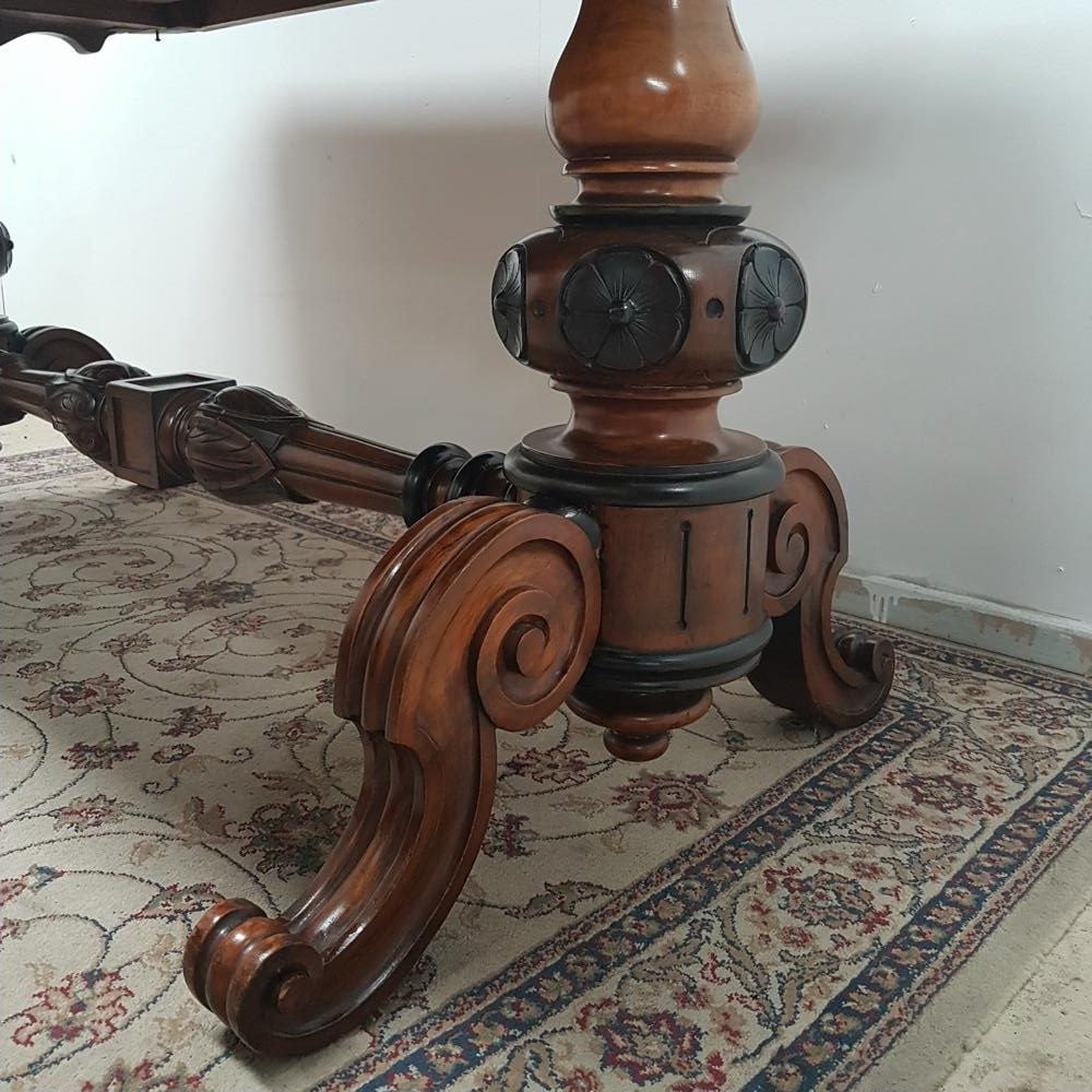 19th Century French Burr Walnut Salon Table