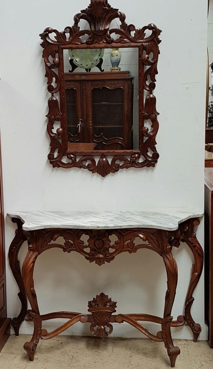 French XIV Style Mirror And Console