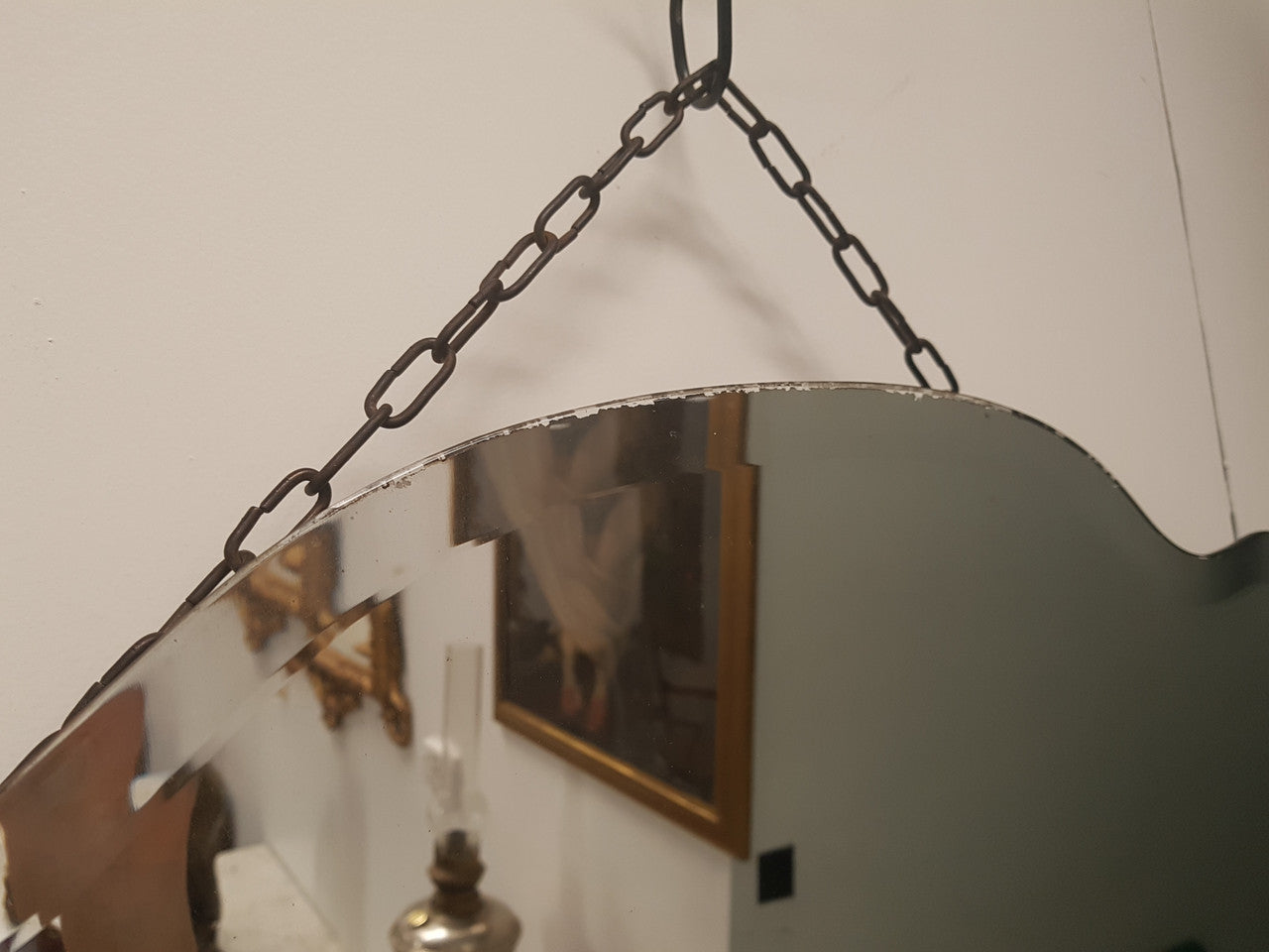 French Art Deco Wrought Iron Wall Mirror