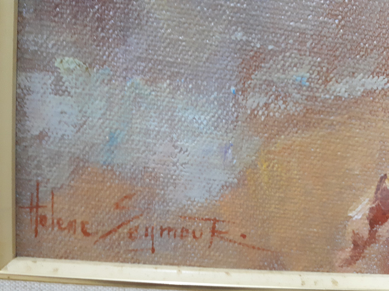 An Oil On Canvas On Board Titled " A New Friend" By Helene Symour