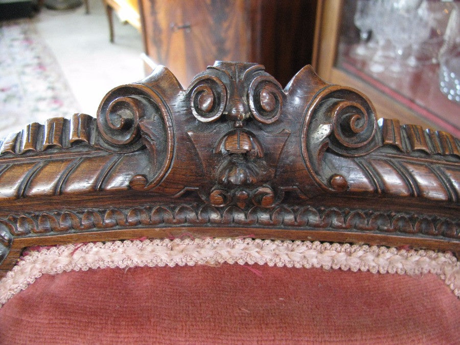 Antique French Rosewood Upholstered Chair