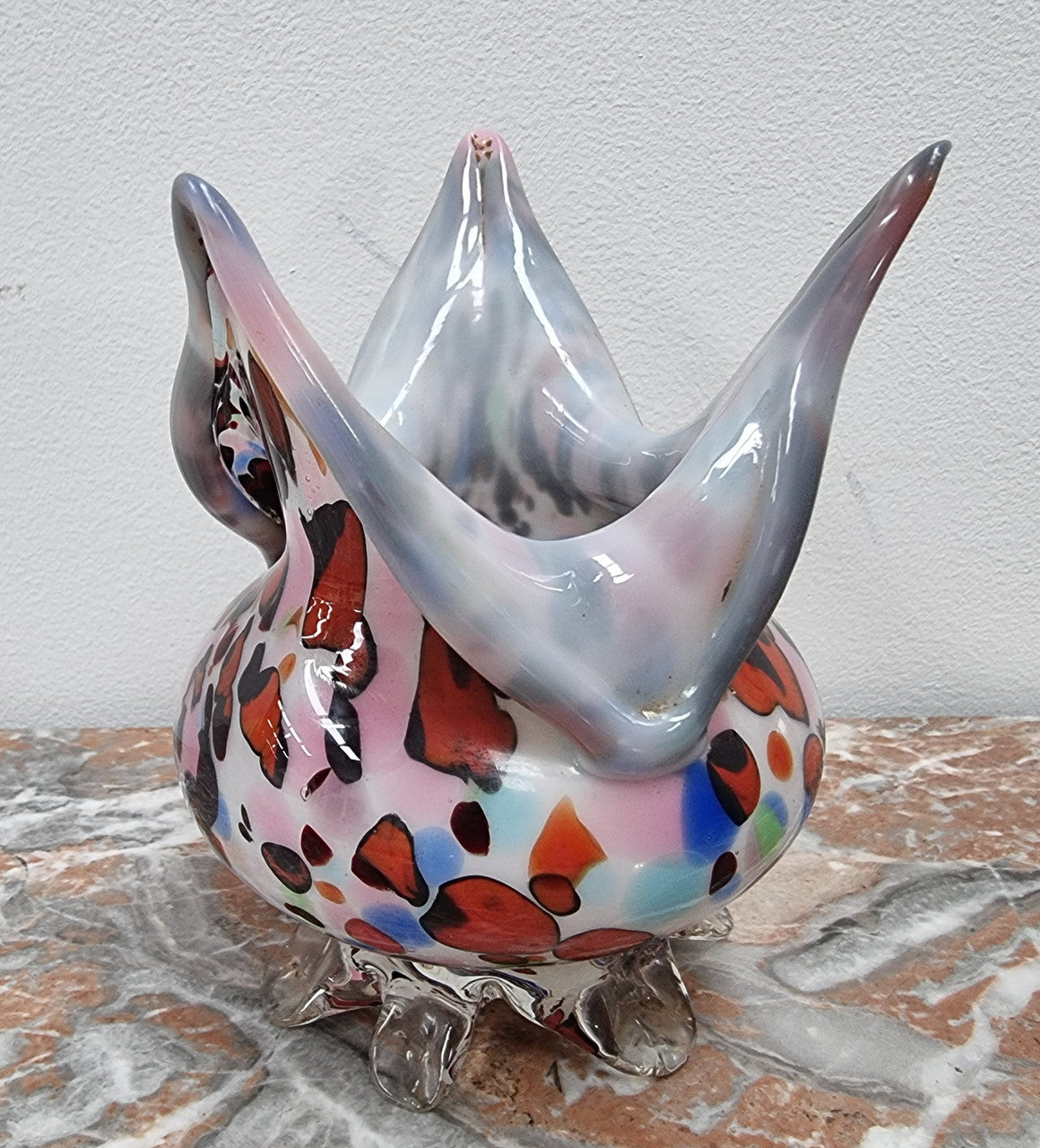 Beautiful Antique small Art Glass vase with lovely colours in good original condition.