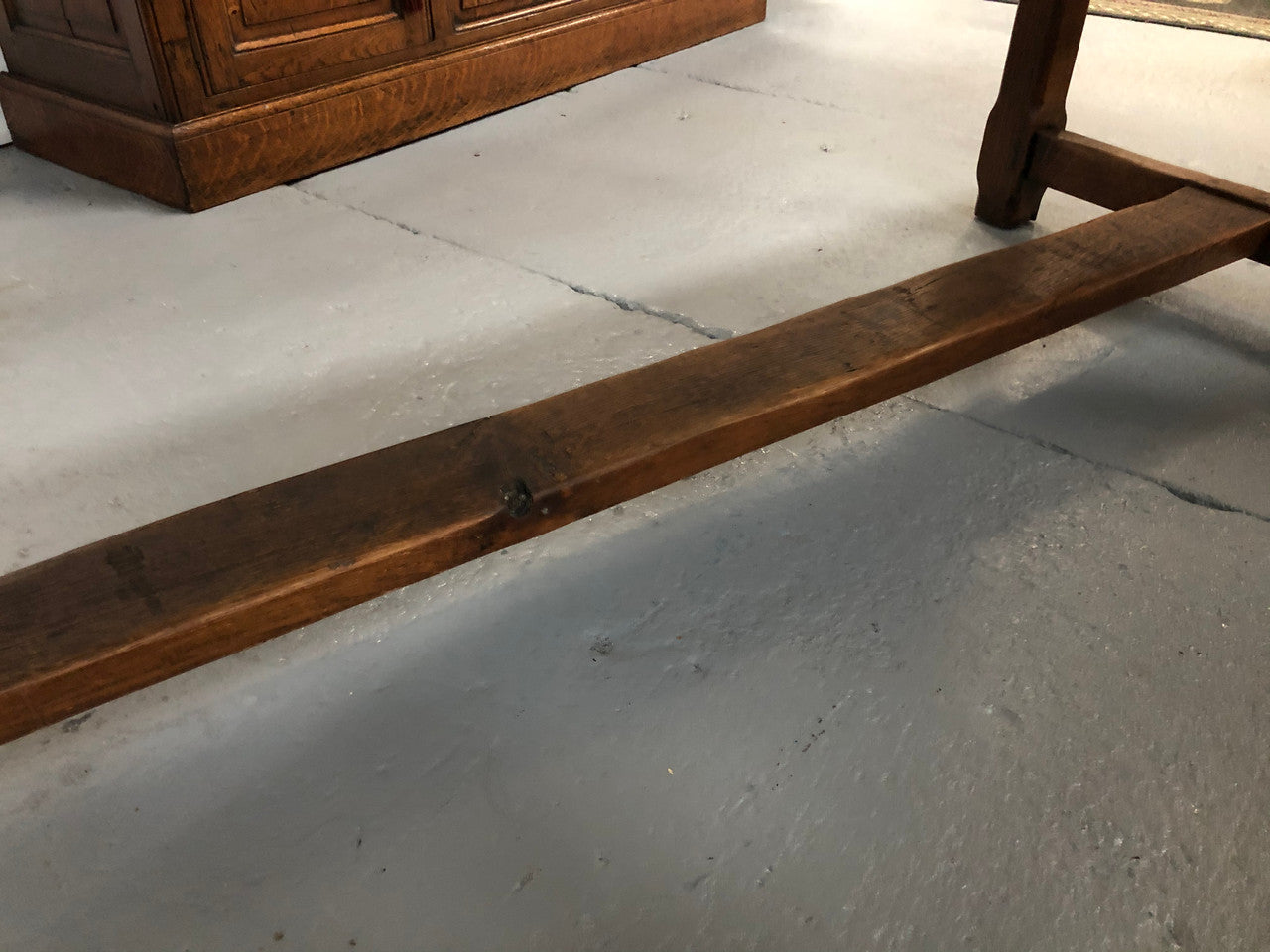 19th Century French Oak Farmhouse Table With Drawer