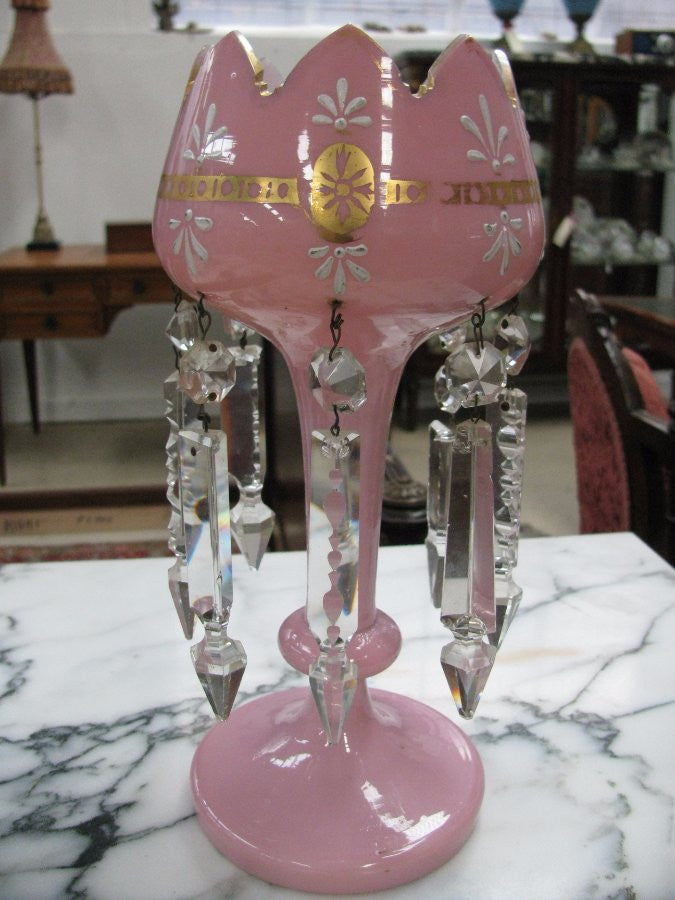 Victorian Milk Glass Lustre