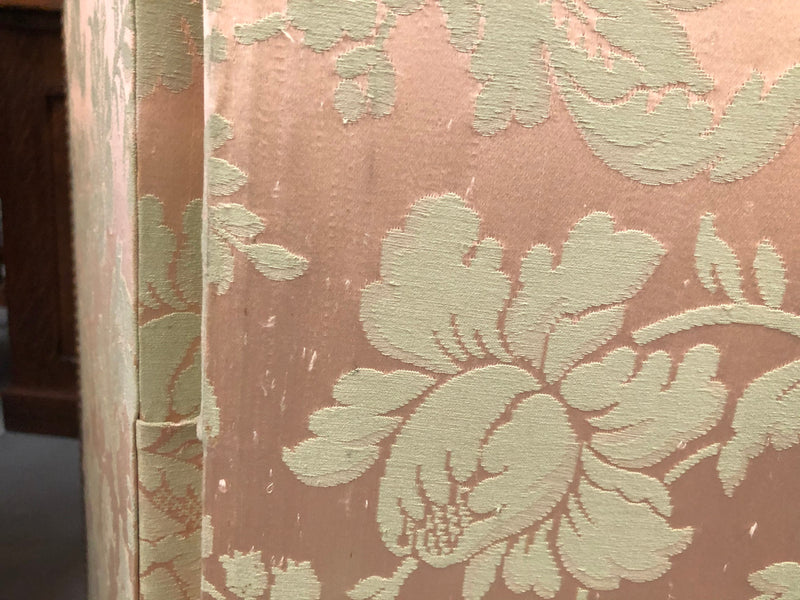 Rare Antique French Walnut Louis XVI "Silk Brocade Fabric" three fold screen. The fabric is in good overall condition with some minor wear and tear.