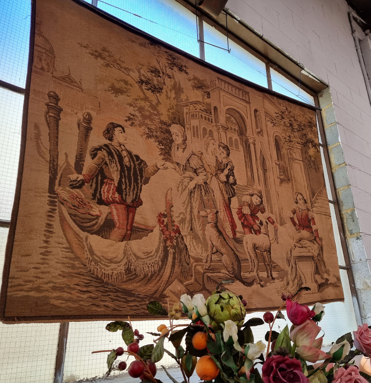 Large Antique Belgium Tapestry