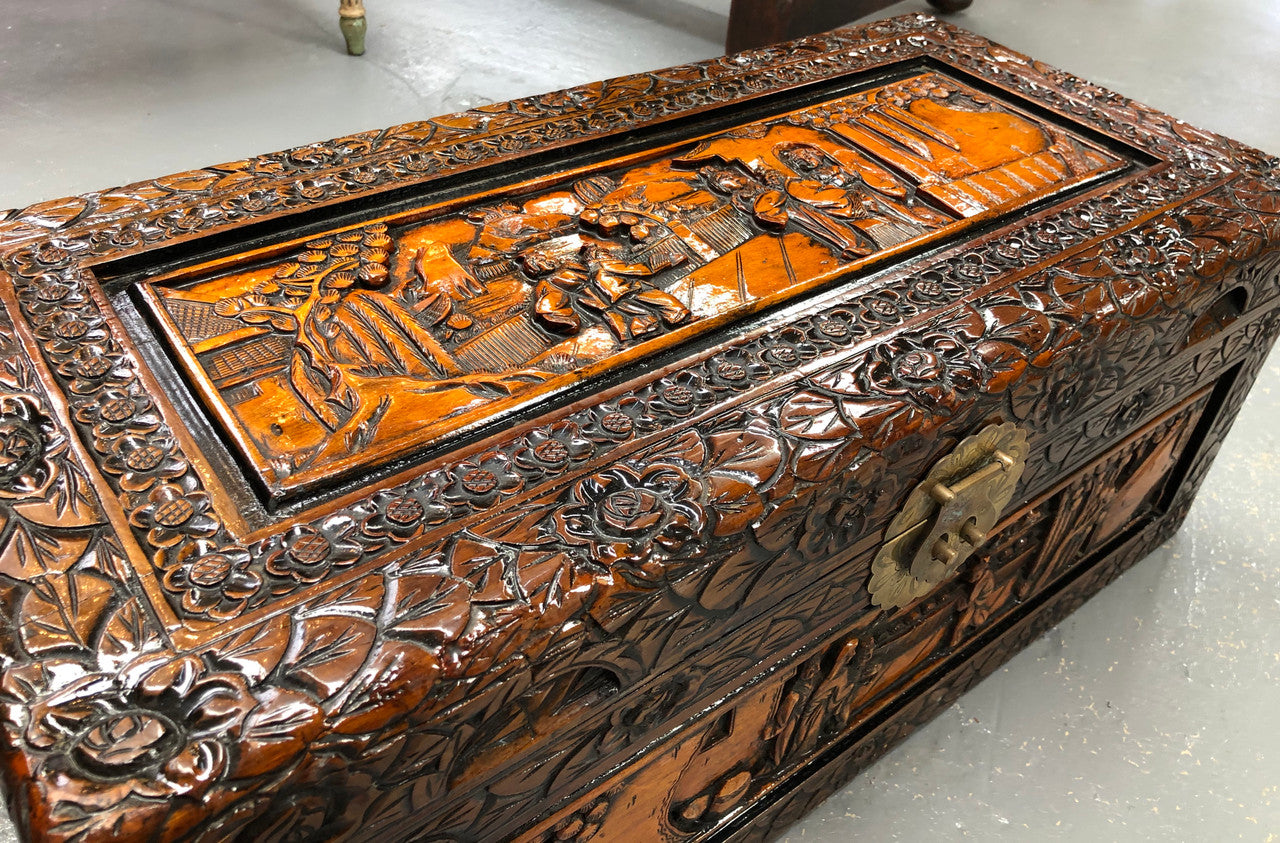 Vintage Camphor Wood Chest Of Small Proportions