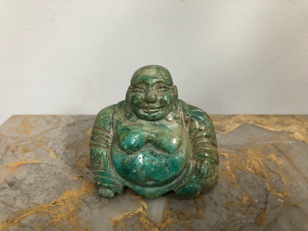Vintage carved turquoise Buddha