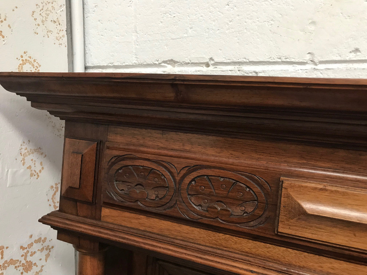 Beautiful Large French Walnut Mantle Mirror