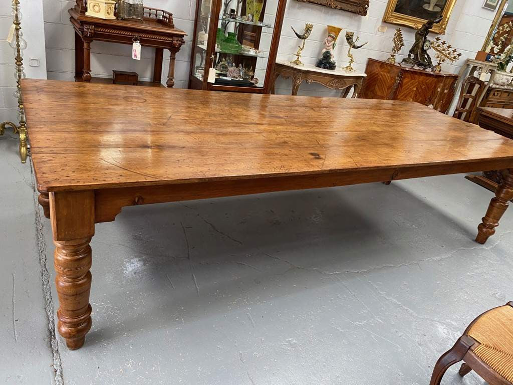 Beautiful Australian Antique farmhouse table made from Kauri Pine and originally used in an old Bakery.
Table would easily seat 12 to 14 people. It is in good detailed condition with heaps of character.