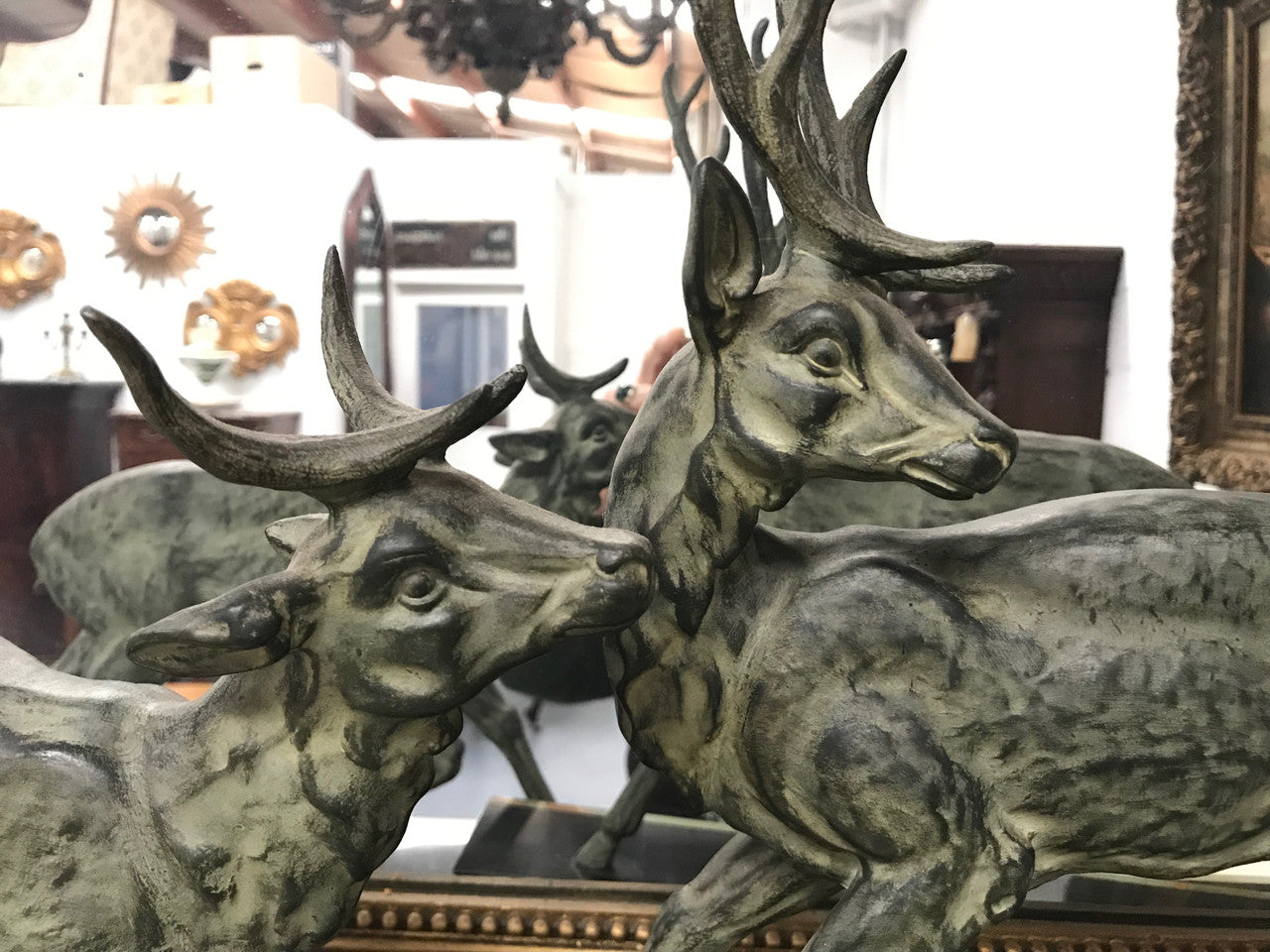 French Art Deco Deer Sculpture-1