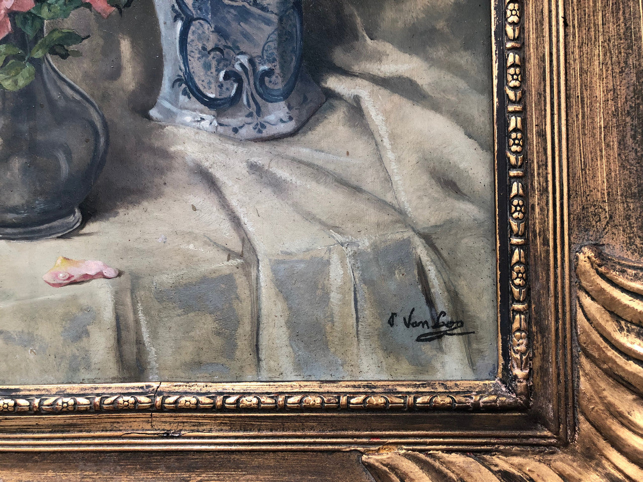 French Style Framed Floral Painting