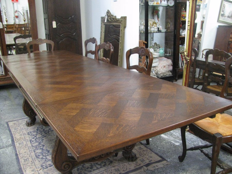 French Oak Spanish Style Dining Table
