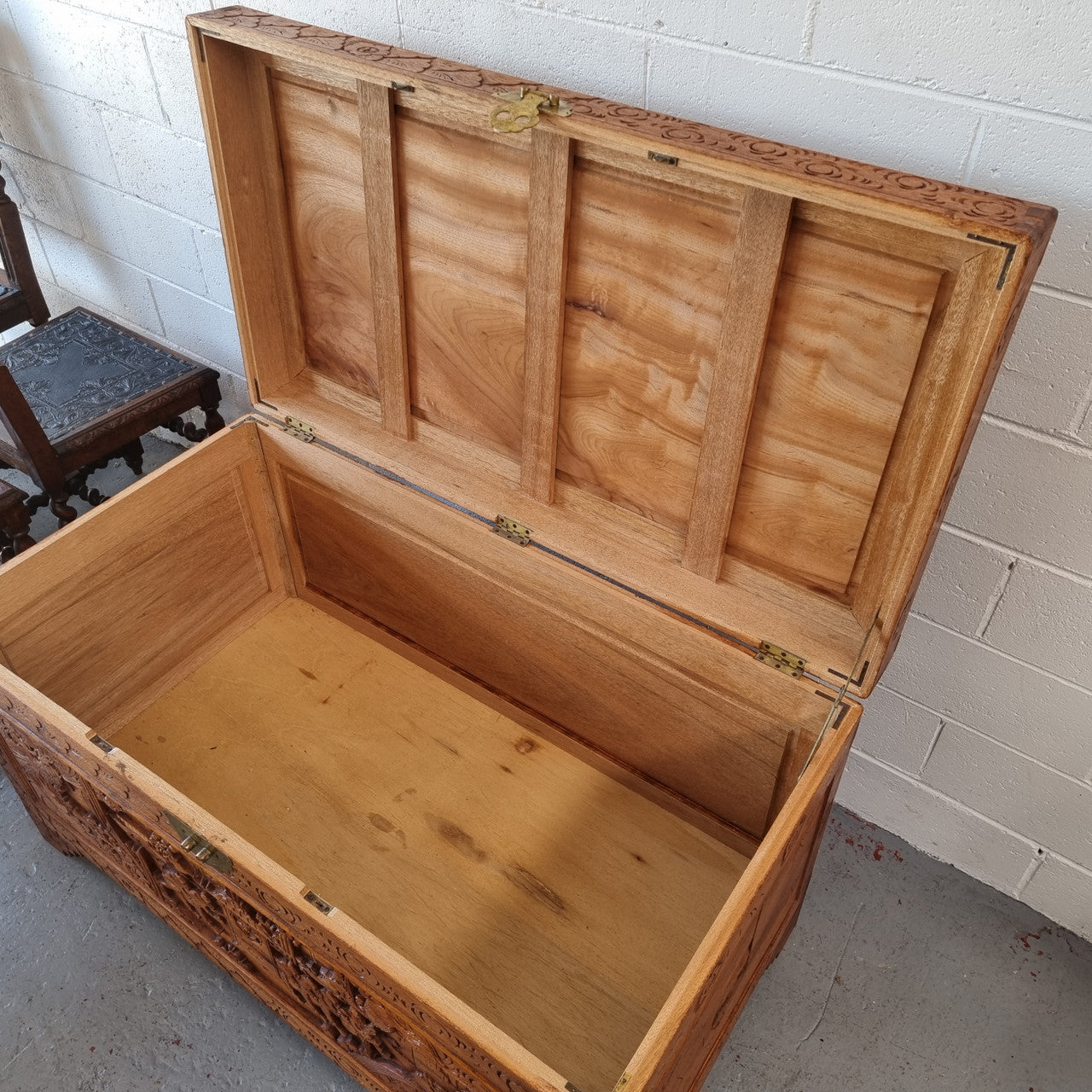Beautifully Carved Large Oriental Storage Chest. Sourced locally and is in good detailed condition.
