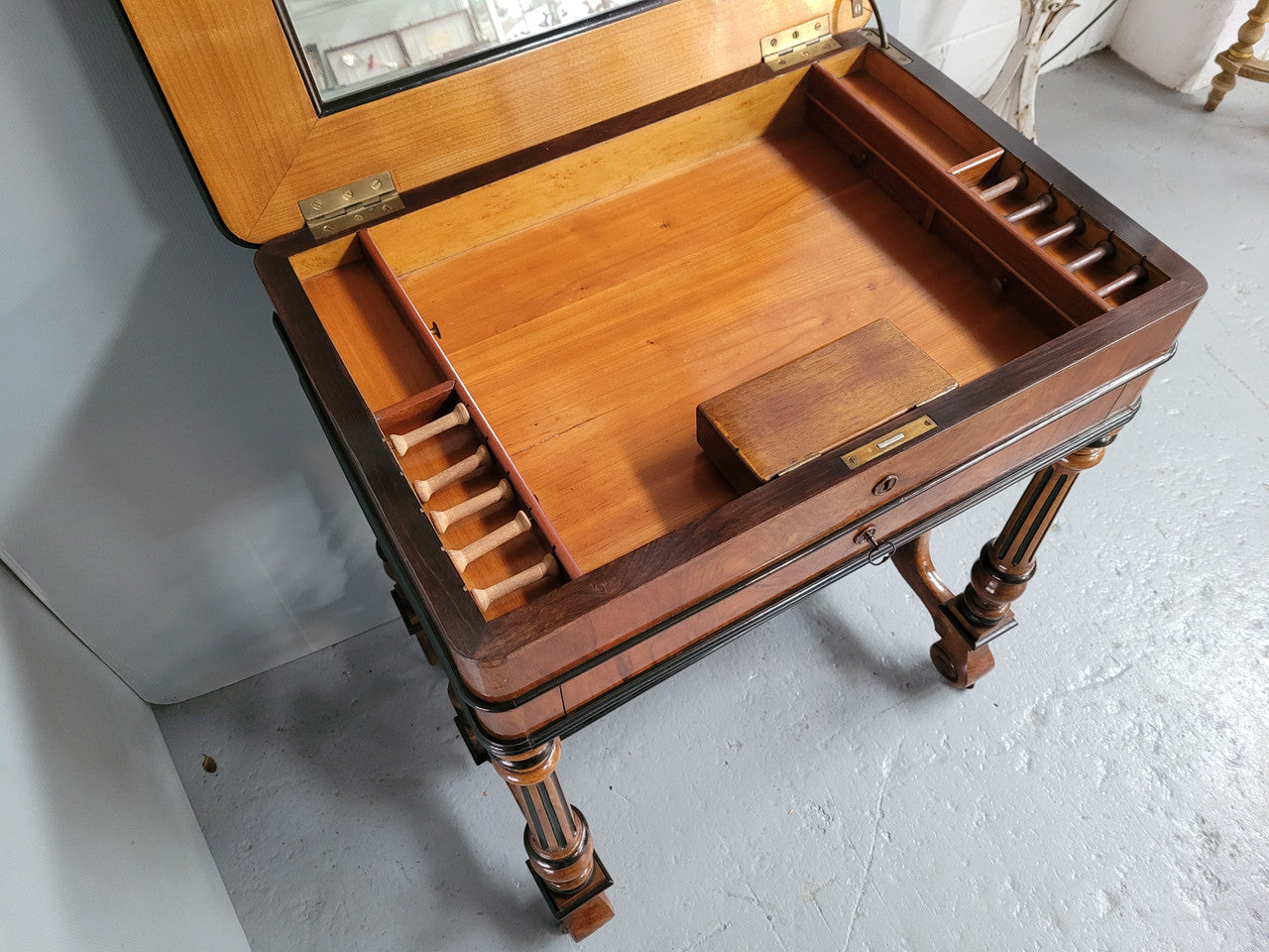 French 19th Century Mahogany & Ebonised Sewing/Work Table