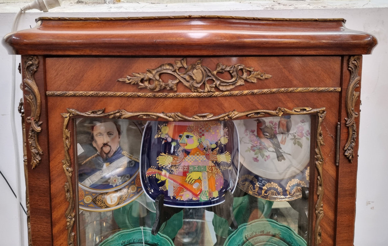 Stunning French Louis XV Style Walnut & Ormolu Vitrine