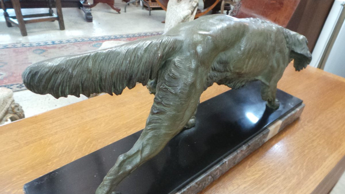 French Spelter Dog Statue