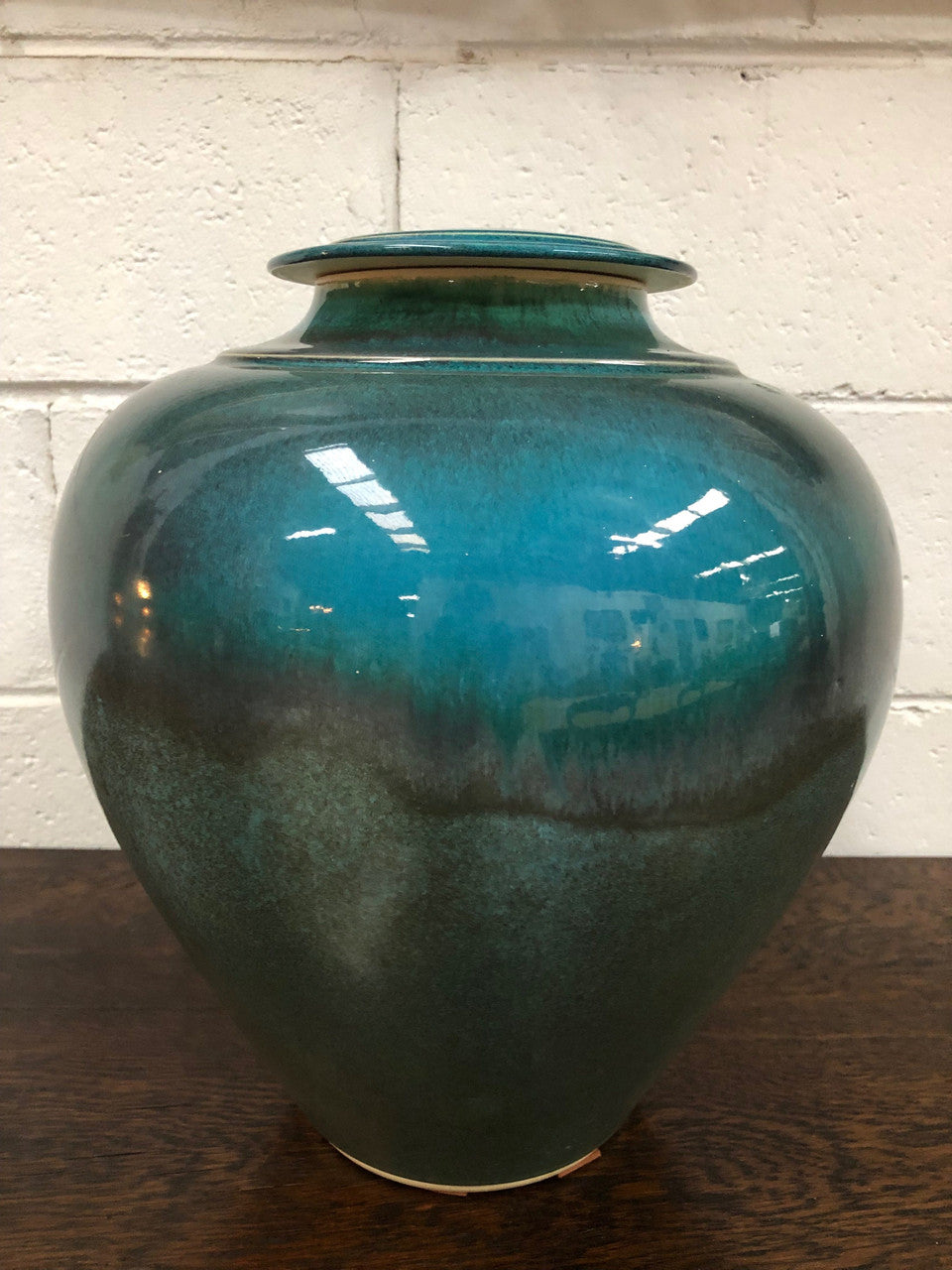 Christopher Sanders Large Blue Lidded Vase