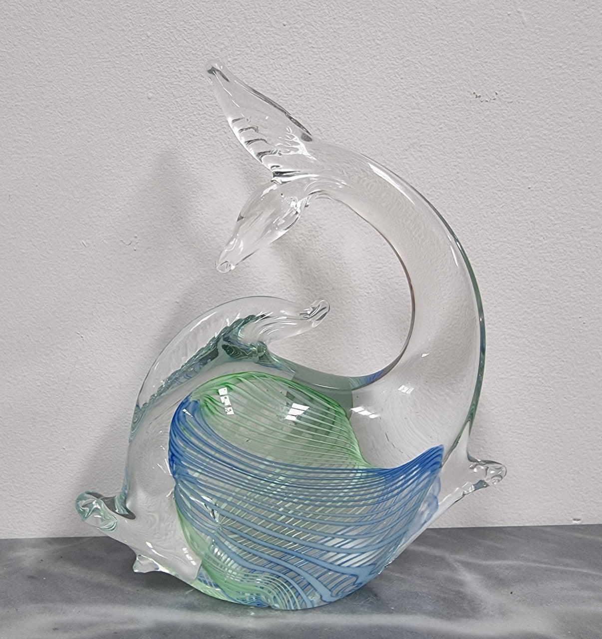 Murano Glass Latticino Swirl Fish