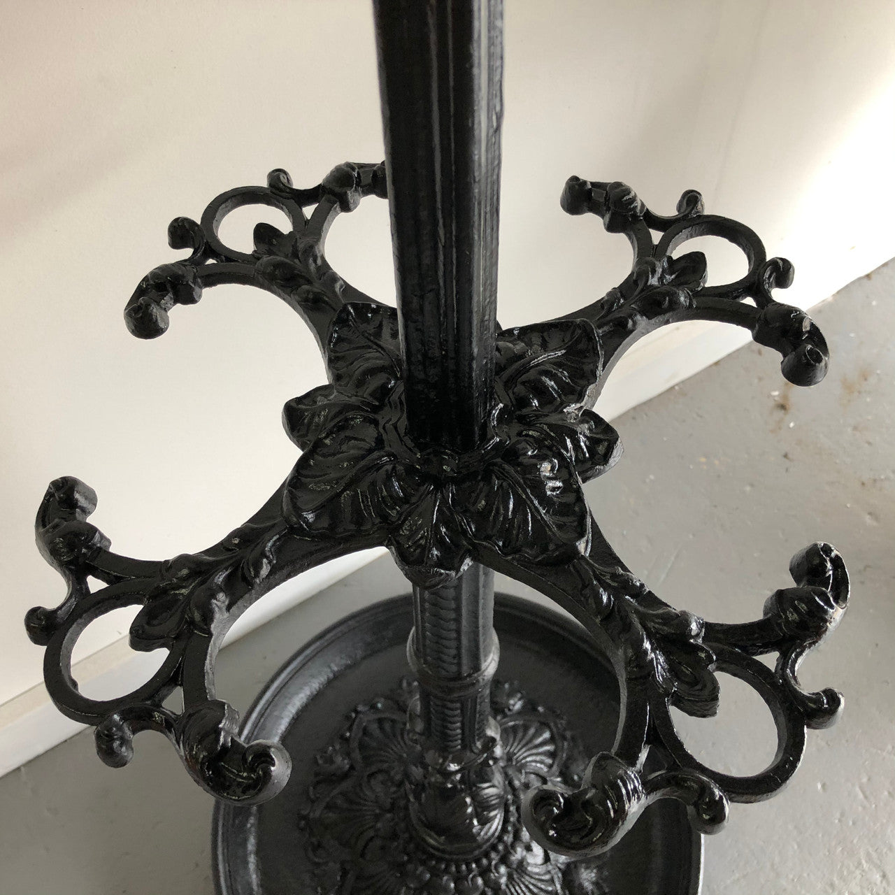 Antique Black French Cast Iron Coat Stand