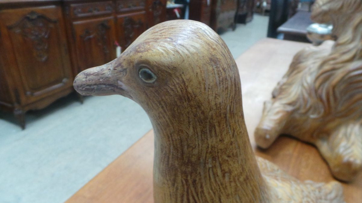 American (California) Majolica Glazed Seagull Statue
