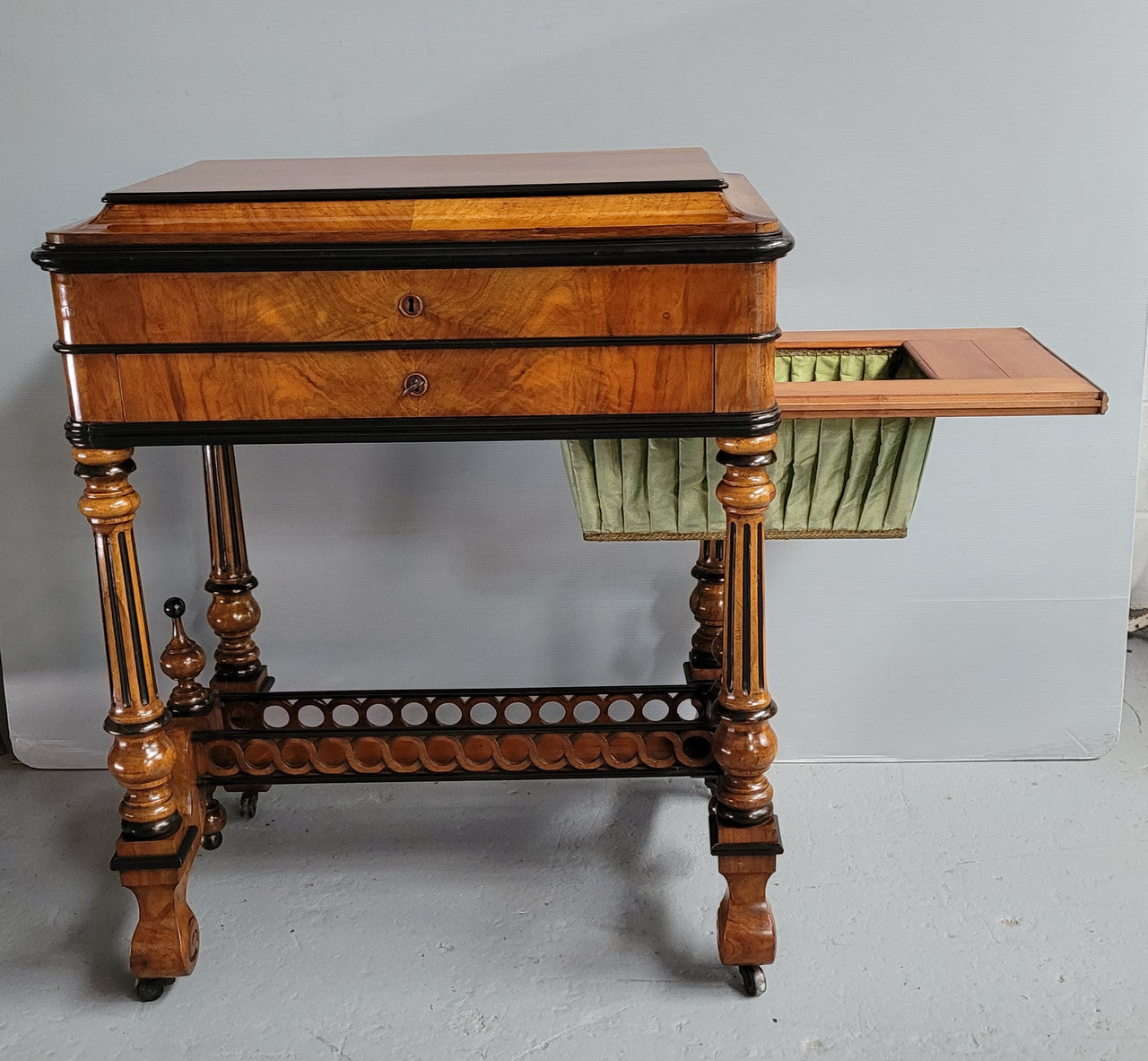 French 19th Century Mahogany & Ebonised Sewing/Work Table