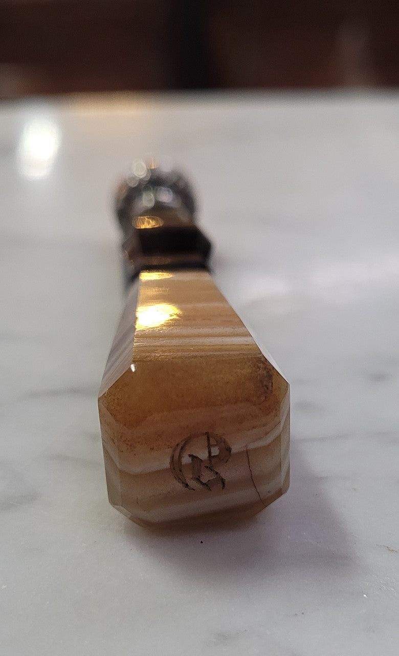 Stunning French banded Agate and silver wax seal. In good original condition please view photos as they form part of the description.