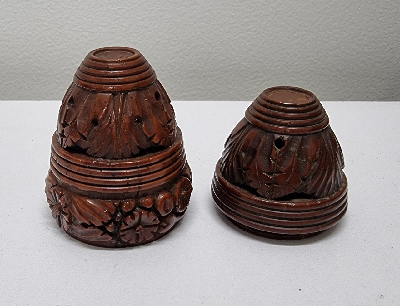 Victorian Hand Carved Coquilla Nut Egg Secret Box