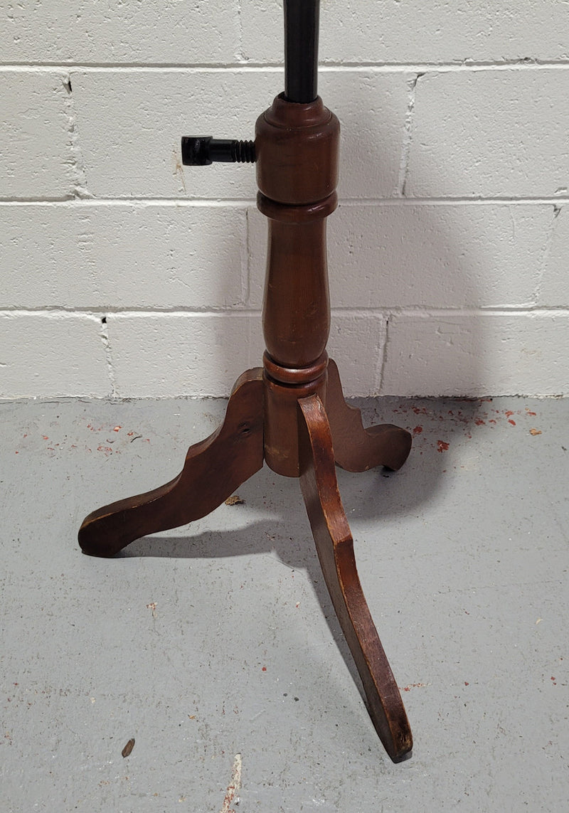 Vintage fabric covered child mannequin on adjustable wooden base. In good original condition.