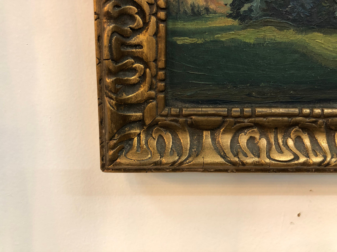 Pair of gilt framed French impressionist oil on board paintings. In good original condition. Circa 1920.