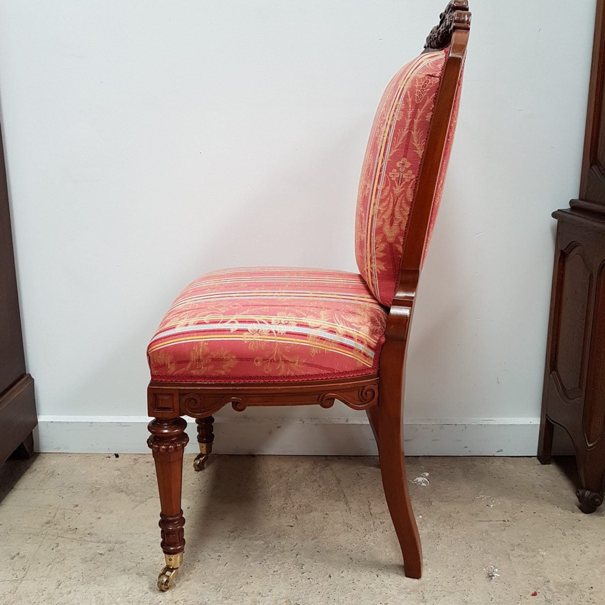 Set of 14 French Walnut Upholstered Chairs