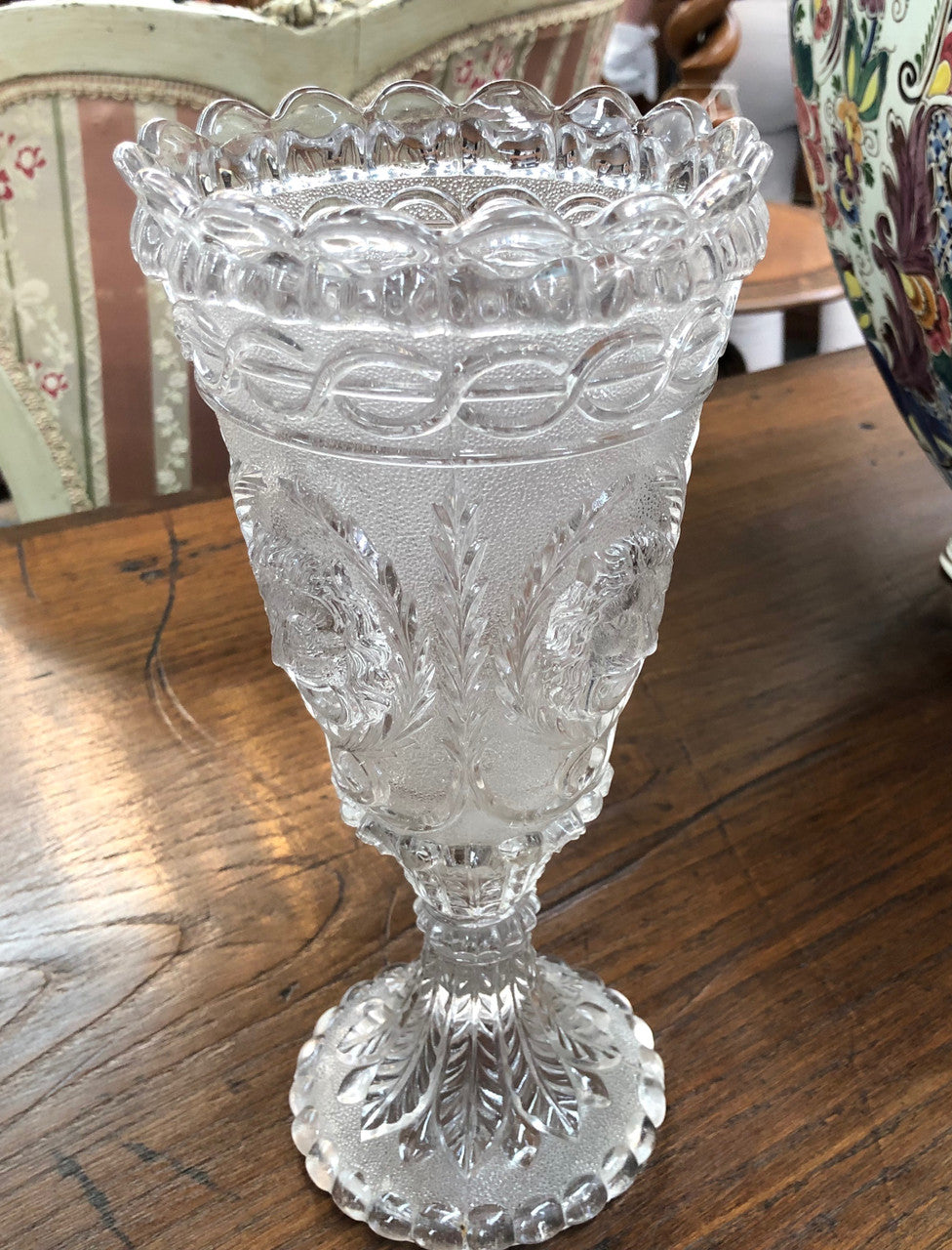 19 th Century Davidsons Glass Vase