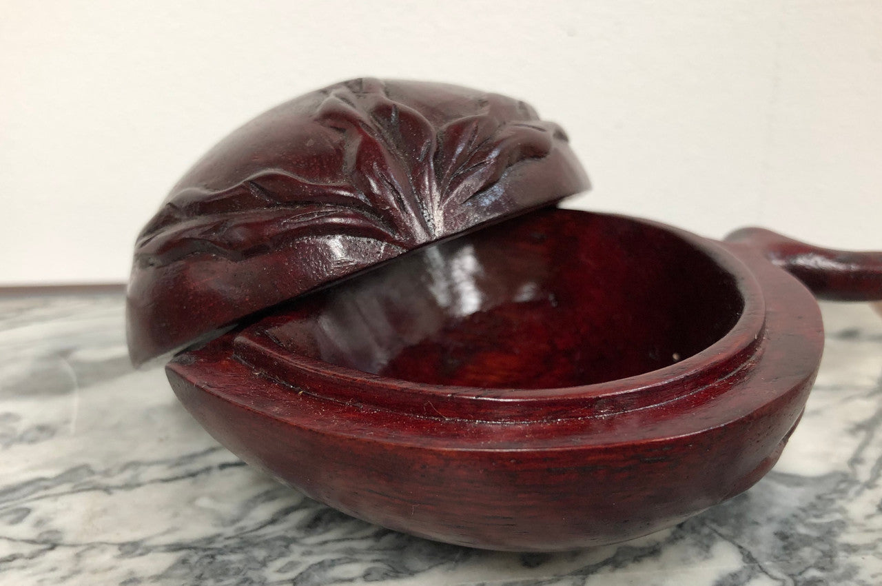 Charming Carved Chinese Rosewood Peach Trinket Box