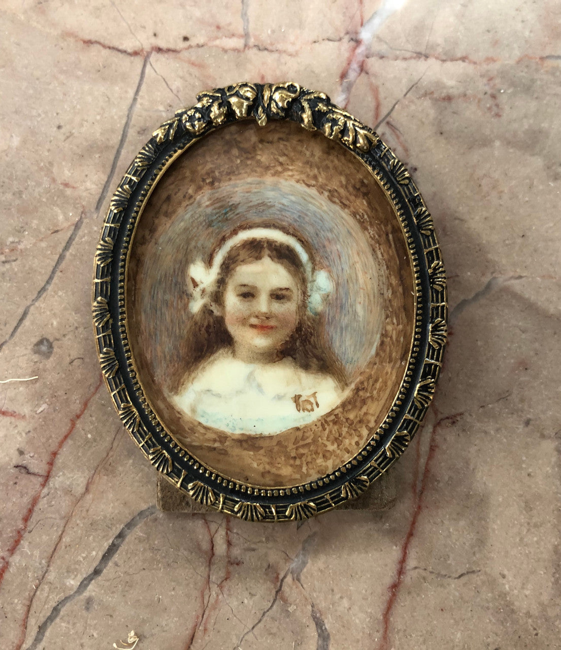 A pair of hand painted & signed miniatures in frames. They both still contain original stickers on back of frames "Danish Design" and are in amazing original condition.