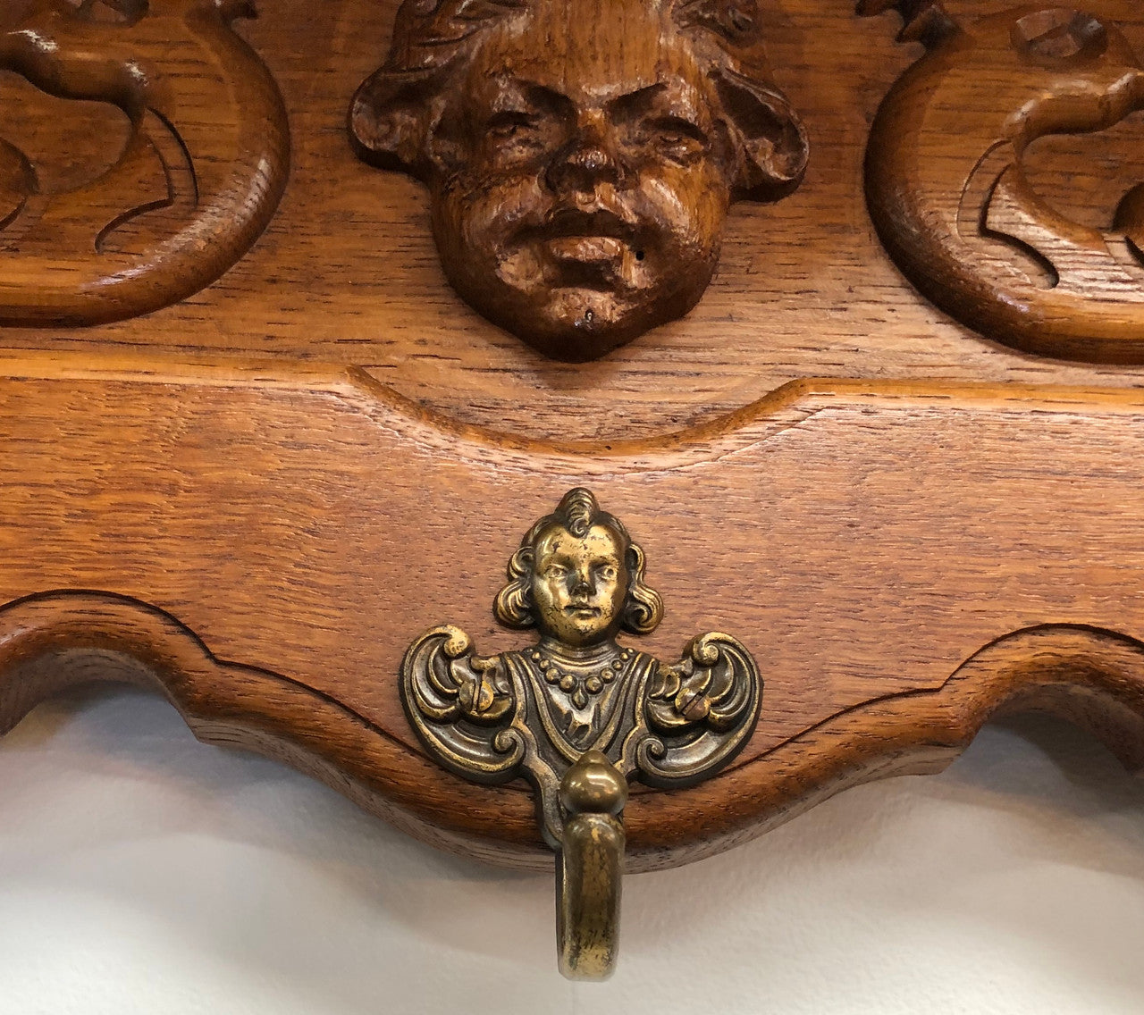 French Oak Hanging Wall Rack