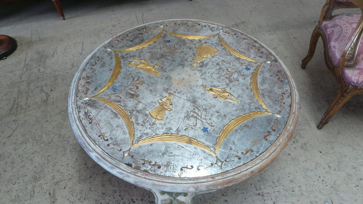 Unique and Exquisite French Hand painted Coffee Table