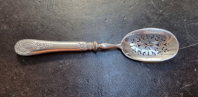 Lovely decorative Antique continental silver sifting spoon, in good original condition.
